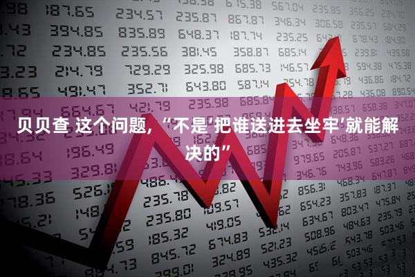 贝贝查 这个问题, “不是‘把谁送进去坐牢’就能解决的”